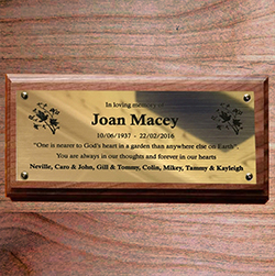 Mimic and Engraving Services Engraved Brass Plaque